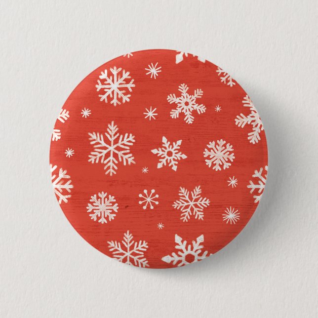 Christmas Snowflake Pattern Button (Front)