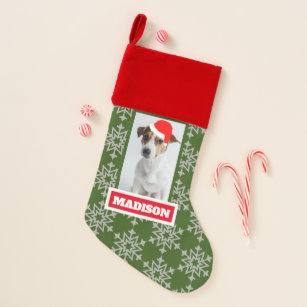 Personalised Christmas Stocking Candy Cane Pug Red 