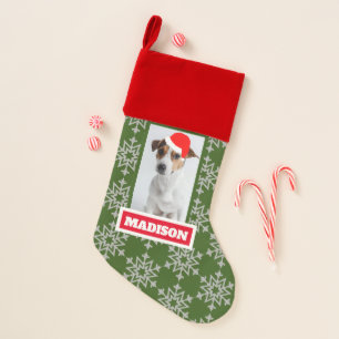CHRISTMAS Snowflake PATTERN Fun Kids Or Pets Photo Stocking