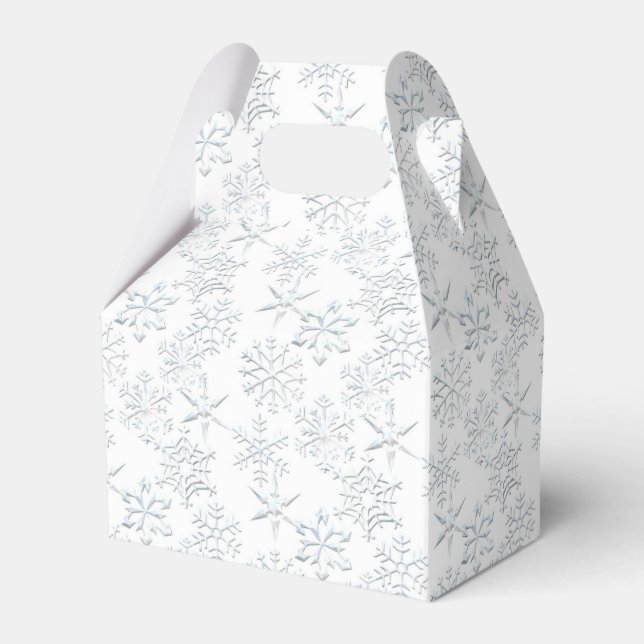 Christmas snowflake pattern gable favor box (Front Side)