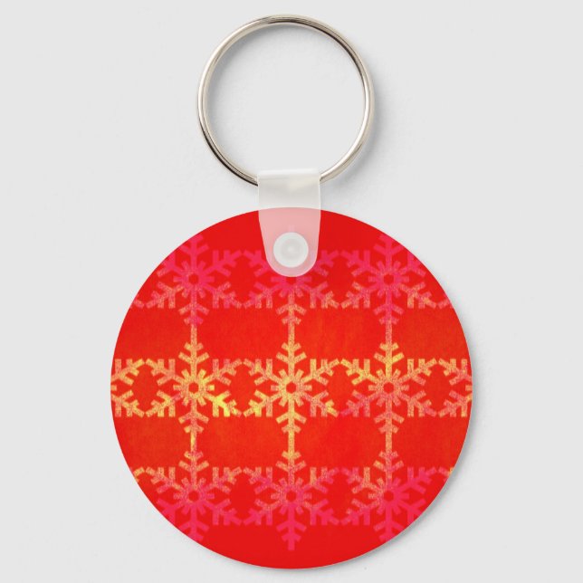 Christmas snowflake pattern keychain (Front)