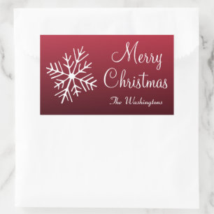 Christmas Snowflake Personalized Gift Tag Stickers
