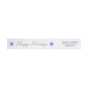 Christmas Snowflake Personalized Holiday Wrap Around Label