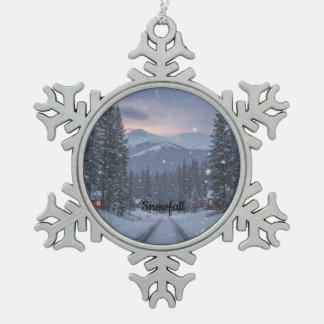 christmas snowflake pewter christmas ornament