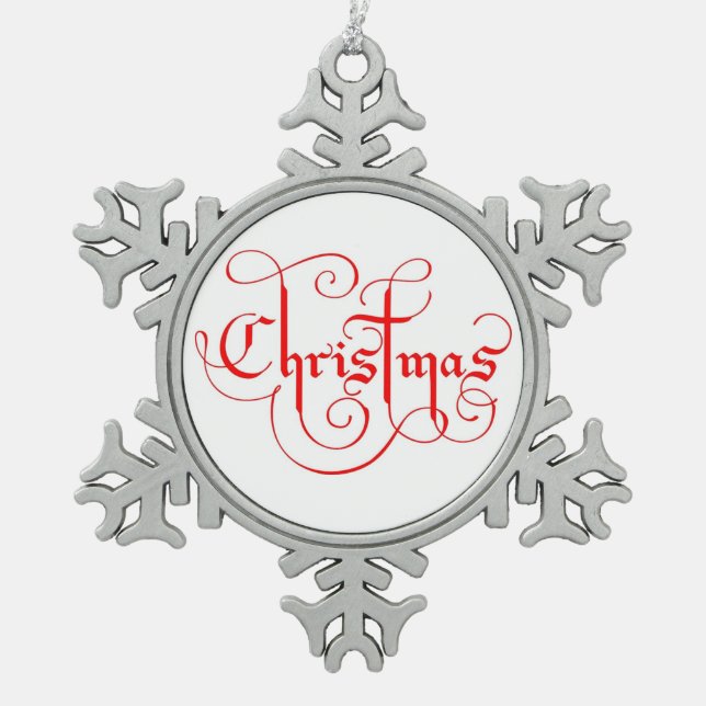 CHRISTMAS SNOWFLAKE PEWTER CHRISTMAS ORNAMENT (Front)