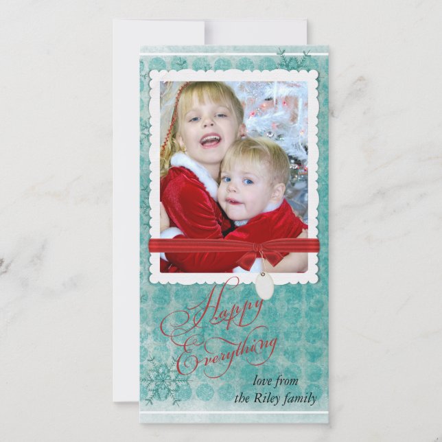 Christmas snowflake photo frame holiday card (Front)