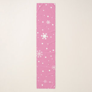 Christmas snowflake pink and white polka dot scarf