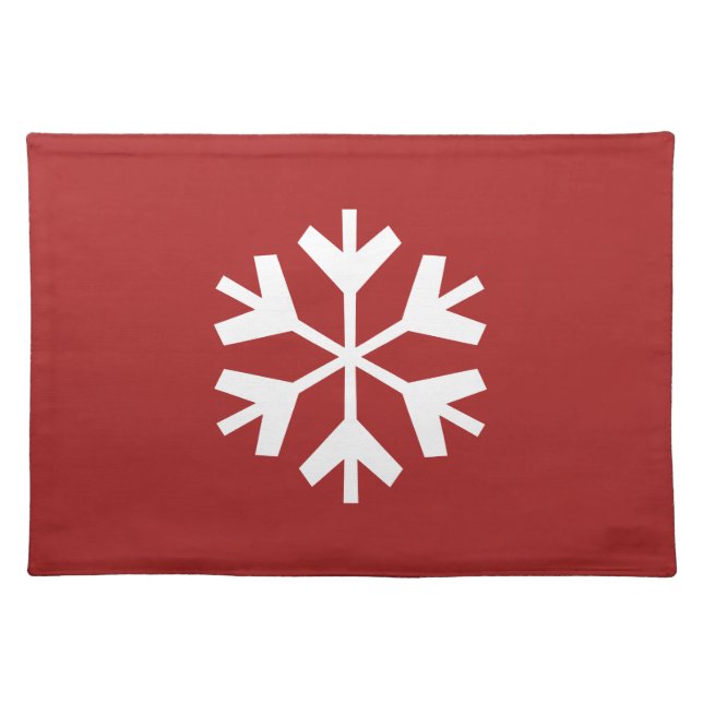 Christmas Snowflake Red and White Placemats (Front)
