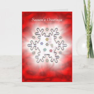 Christmas Snowflake Red Holiday Card