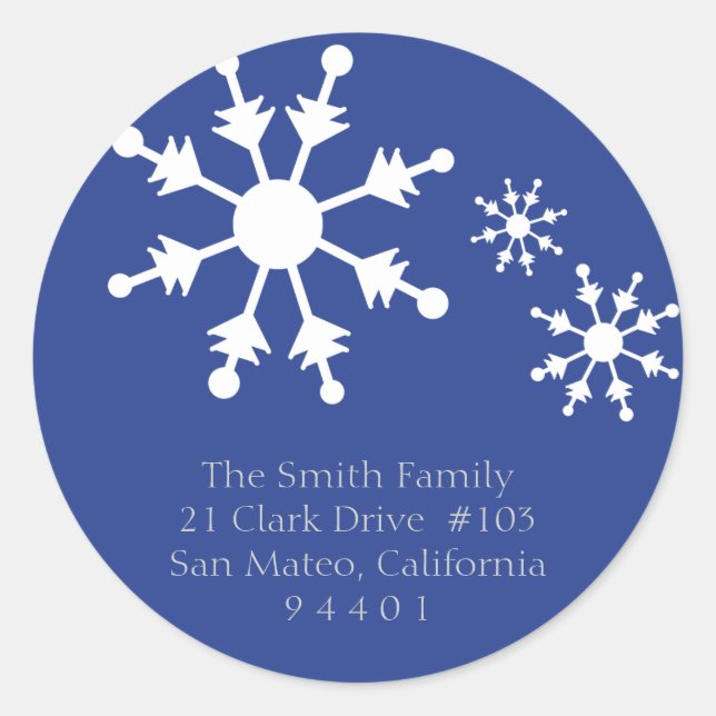 Christmas Snowflake Return Address Labels (Front)