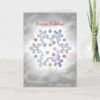 Christmas Snowflake Silver Holiday Card