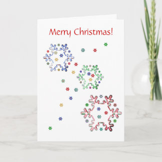 Christmas Snowflake Stars Holiday Card