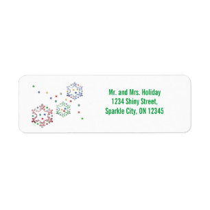 Christmas Snowflake Stars Label