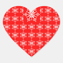 Christmas Snowflake Stickers in Red and White.