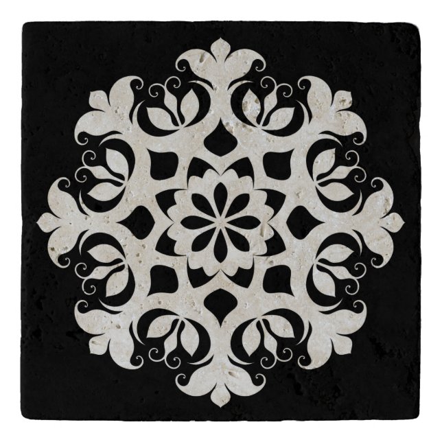 Christmas Snowflake Stone Trivet (Front)