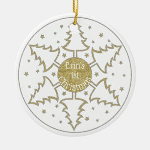 Christmas "Snowflake Trees" Ornament Personalize