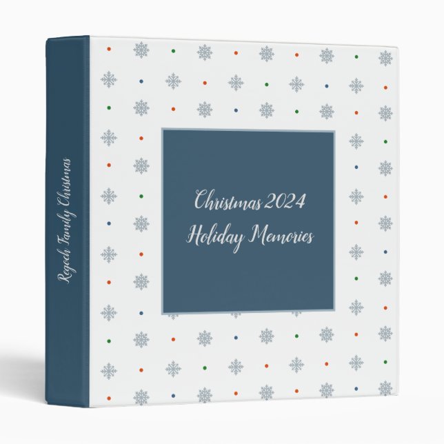 Christmas snowflake two side pattern 3 ring binder (Front/Spine)