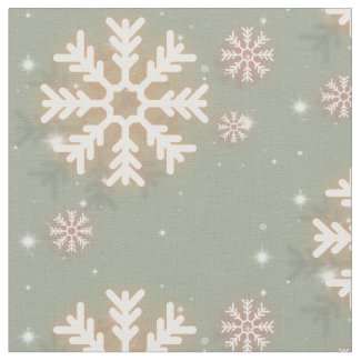 Christmas Snowflake White Silver Modern Elegant Fabric
