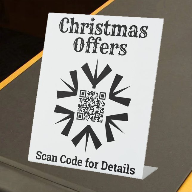 Christmas Snowflake with QR Code Pedestal Sign (Creator Uploaded)