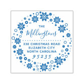 Snowflake Profile Address Stamper Self Inking, Christmas Address Stamp,  Winter Themed, Holiday Cards, Round Design, 1-5/8 Imprint Size, Press and