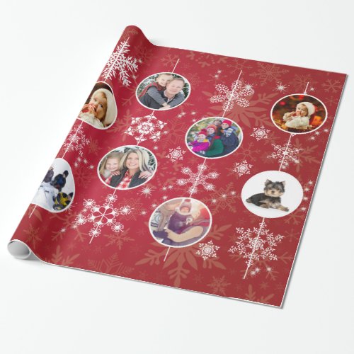 Christmas Snowflakes 10 Favorite Family Photos Red Wrapping Paper