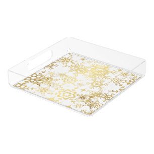 Christmas Snowflakes Acrylic Tray