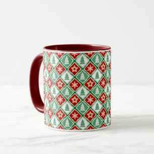 Christmas snowflakes and Christmas trees  Mug