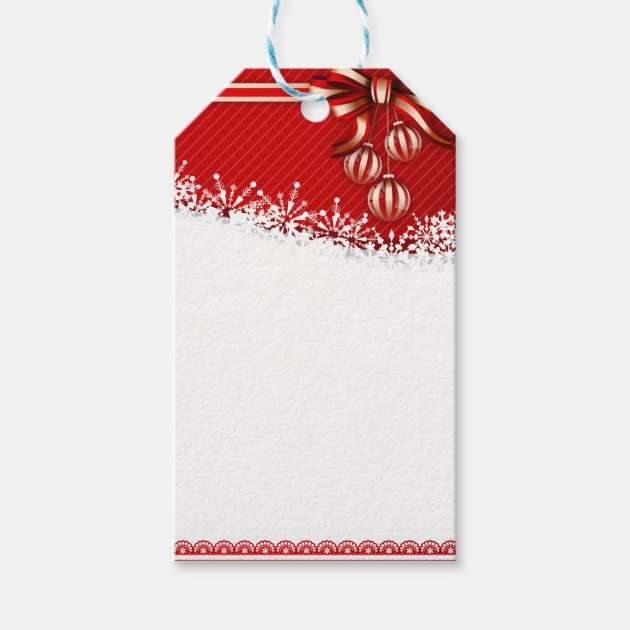 Christmas Snowflakes And Peppermint Decorations Gift Tags