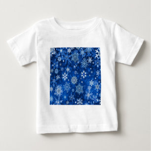 Christmas Snowflakes Blue and Silver Baby T-Shirt