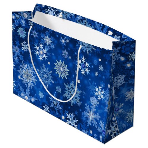 Christmas Snowflakes Blue and Silver Big Gift Bag