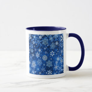 Christmas Snowflakes Blue and Silver Mug