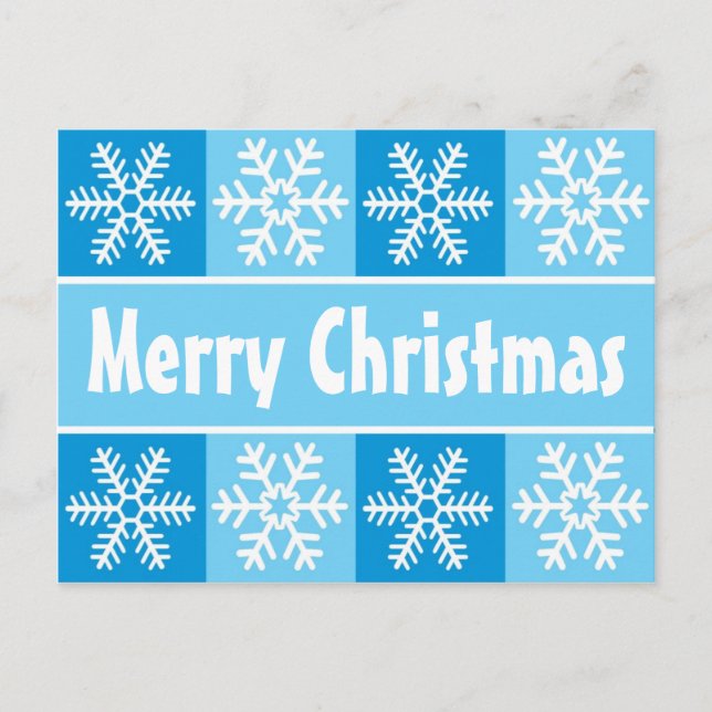 Christmas snowflakes Blue Holiday Postcard (Front)