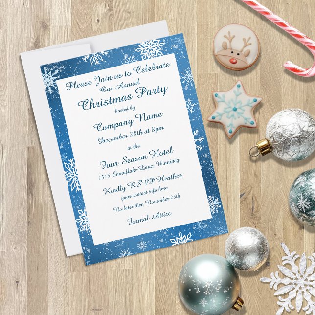 Christmas Snowflakes Blue Invitation (Creator Uploaded)