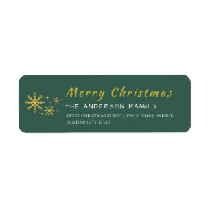 Christmas Snowflakes Elegant Simple Return Address Label