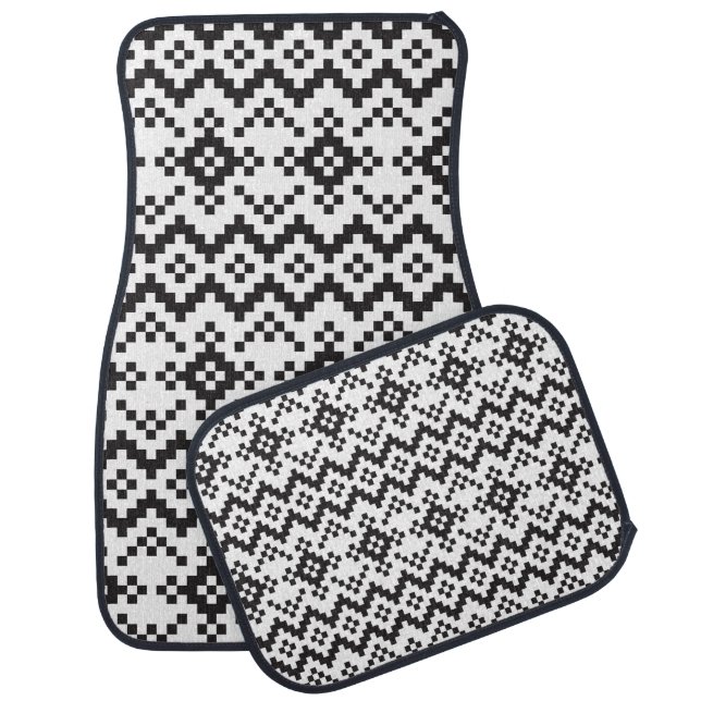 Christmas Snowflakes Fair Isle Seamless Patternart Car Floor Mat (Set)