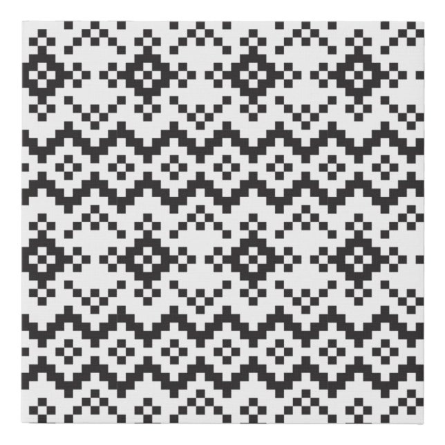 Christmas Snowflakes Fair Isle Seamless Patternart Faux Canvas Print (Front)