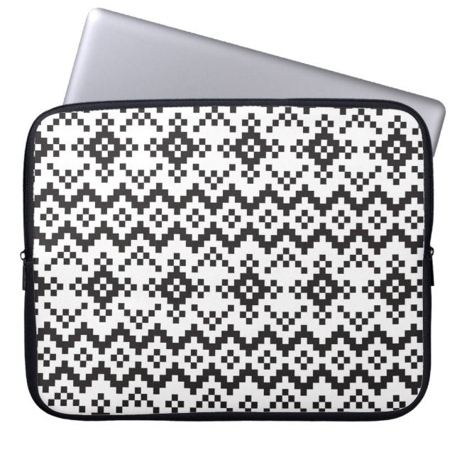 Christmas Snowflakes Fair Isle Seamless Patternart Laptop Sleeve (Front)
