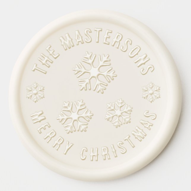 Christmas Snowflakes Family Holiday Wax Seal Sticker (Front)
