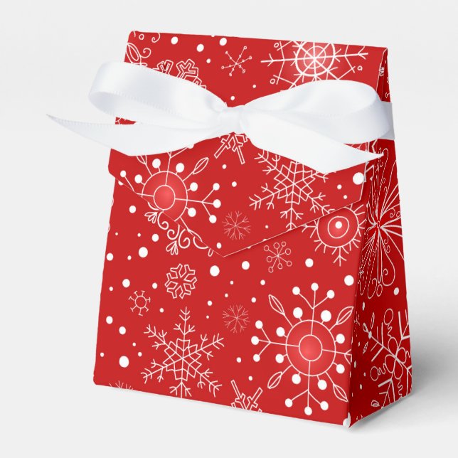 Christmas Snowflakes Favor Box (Front Side)