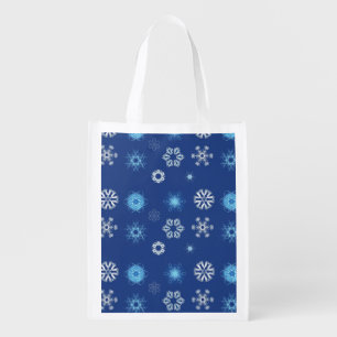 Christmas snowflakes grocery bag