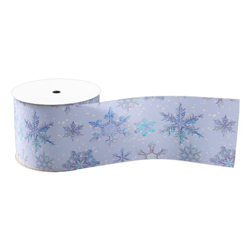 Christmas snowflakes grosgrain ribbon