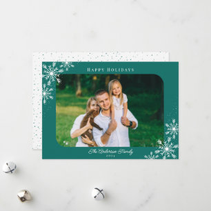 Christmas Snowflakes Happy Holidays Photo Holiday Card