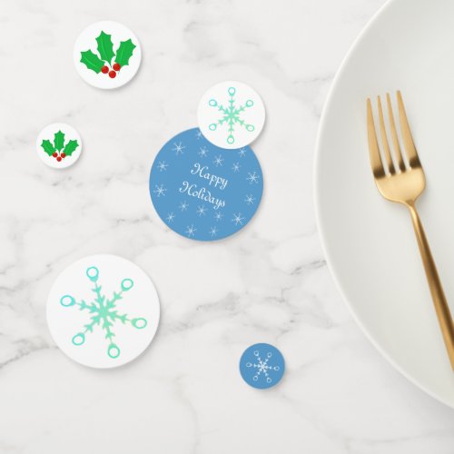 Christmas snowflakes  holly berry Table Confetti