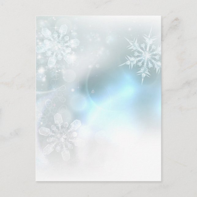 Christmas Snowflakes Ice Crystals Background Holiday Postcard (Front)