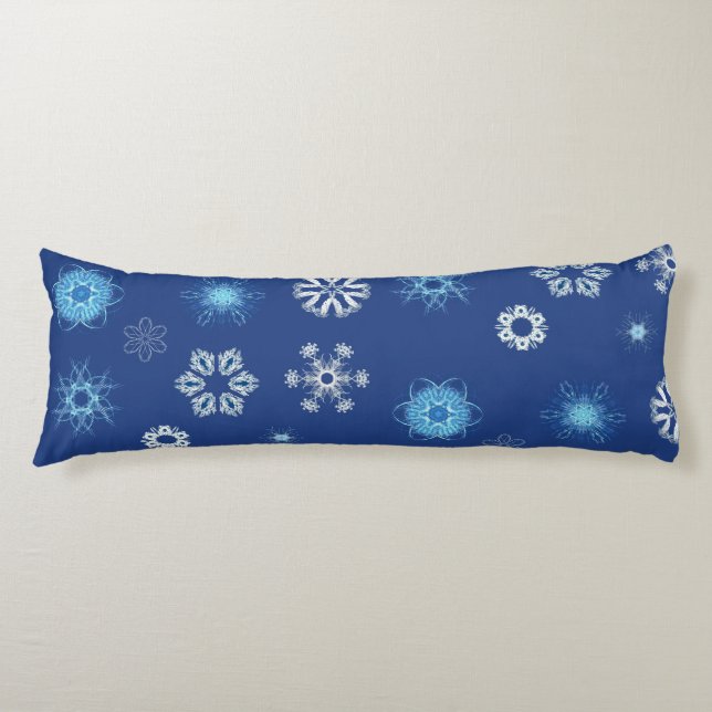 Christmas snowflakes in your bed body pillow (Front)