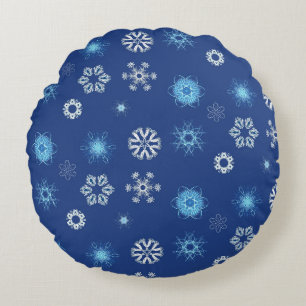 Christmas snowflakes in your bed round pillow