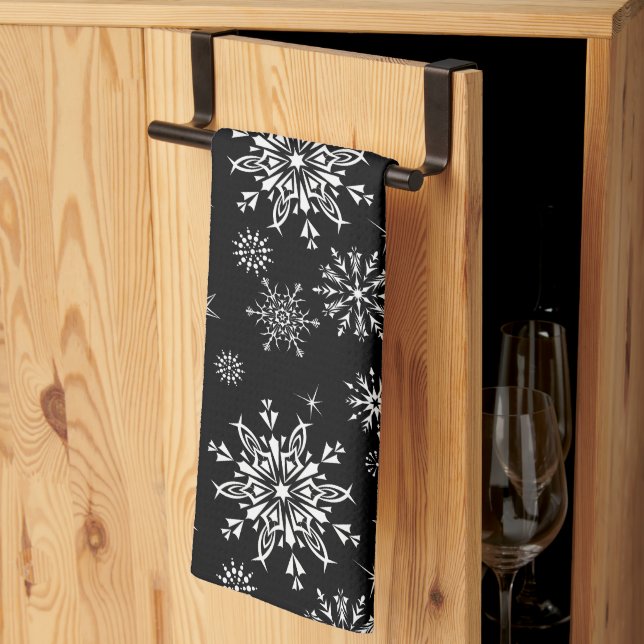 Christmas Snowflakes Kitchen Towel (Thirds Fold)