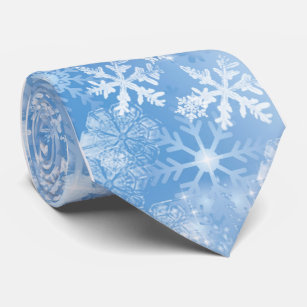 Snowflake Tie – Blue Mens Christmas Tie with White Snowflake Neck Tie also  Available as a Skinny Tie.