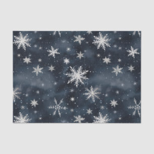 Christmas Snowflakes Night Sky Tissue Paper