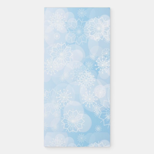 Christmas snowflakes on a blue background         magnetic notepad (Front)